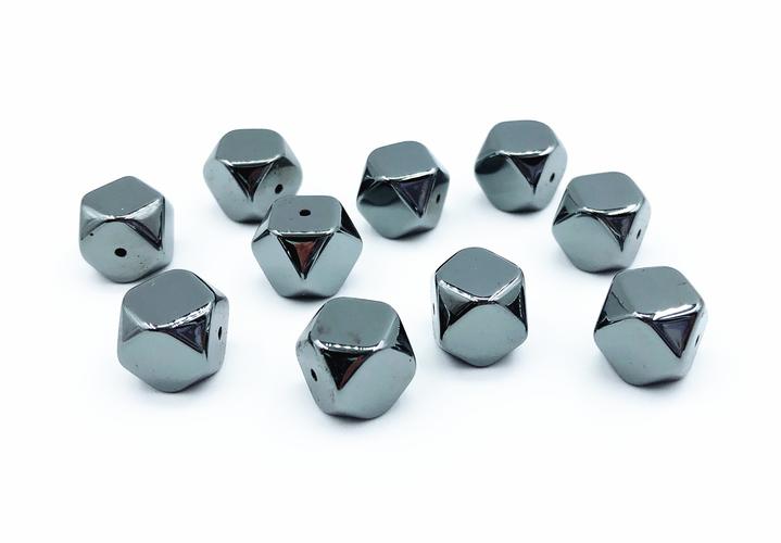 『方块切角』10*10黑胆石珠子 可定制 磁性或电镀各种彩